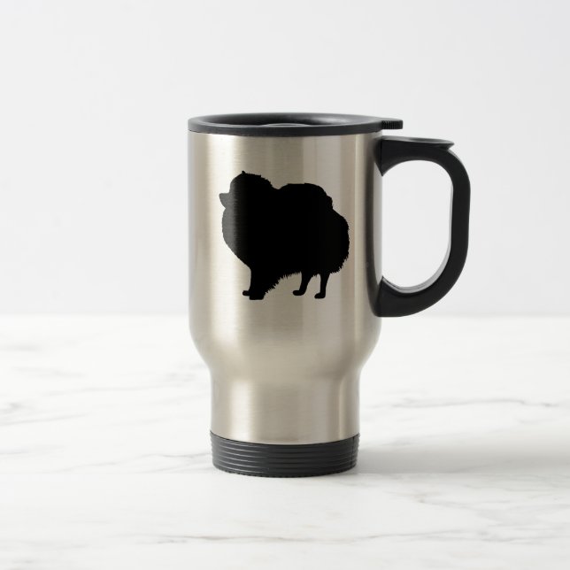 J'aime la tasse de voyage de Pomeranians (Droit)