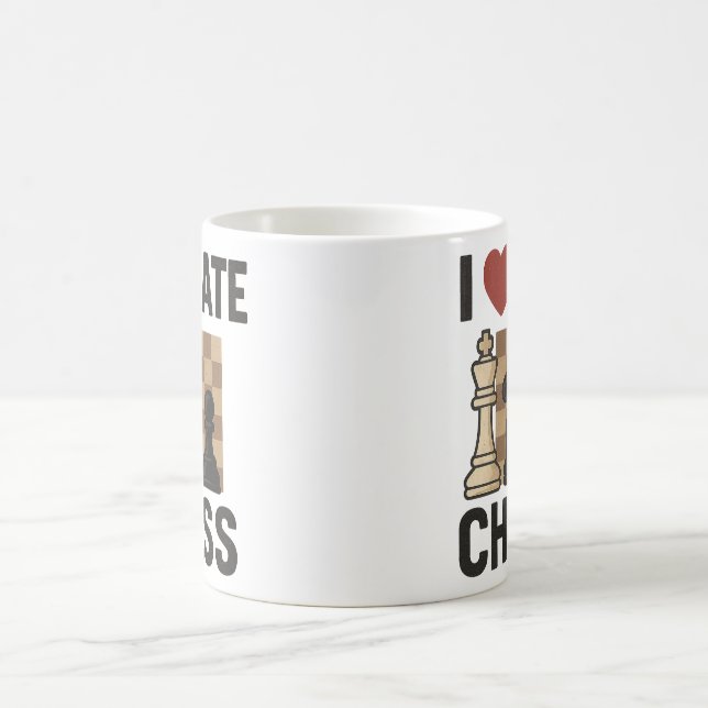 J'aime la tasse d'échecs de haine (Centre)