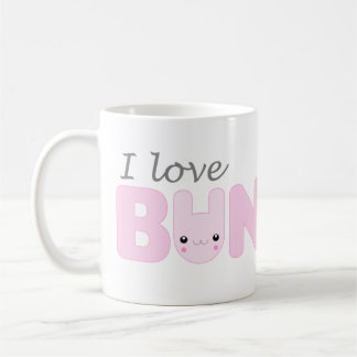J'aime la tasse (rose) de lapins