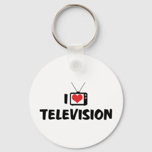 J'aime la télévision porte-clés