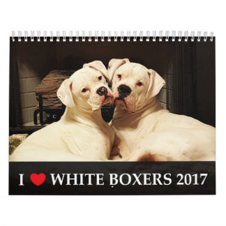 J'aime le calendrier blanc des boxeurs 2017