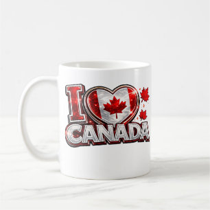 J'aime le Canada Mug de fan de soccer patriotique