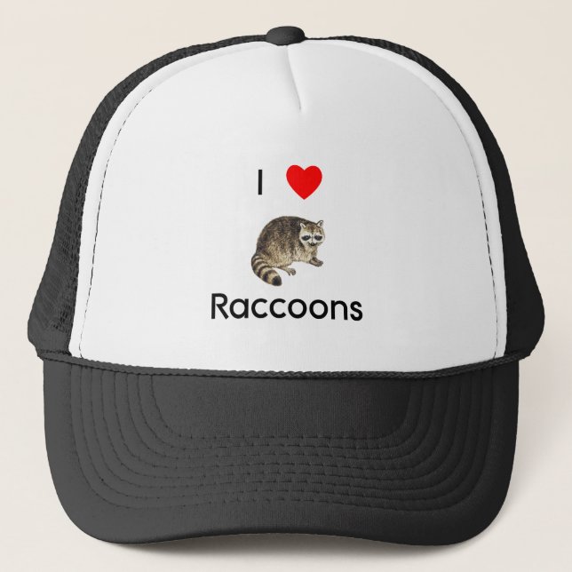 J'aime le casquette de ratons laveurs (Devant)