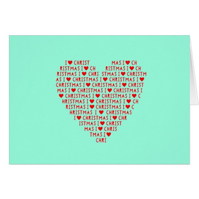 J'aime le Christ Noël Fêtes du coeur rouge Texte (Devant horizontal)