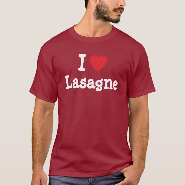 J'aime le coeur de Lasagna T-Shirt (Devant)