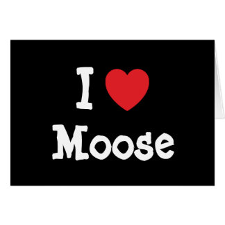 J'aime le coeur de Moose personnalisé