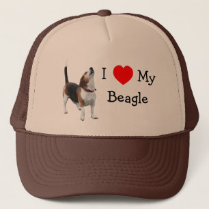 J'aime le coeur mon casquette mignon de chien de