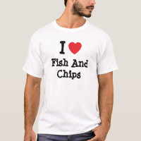 J'aime le coeur Poisson et chips T-shirt