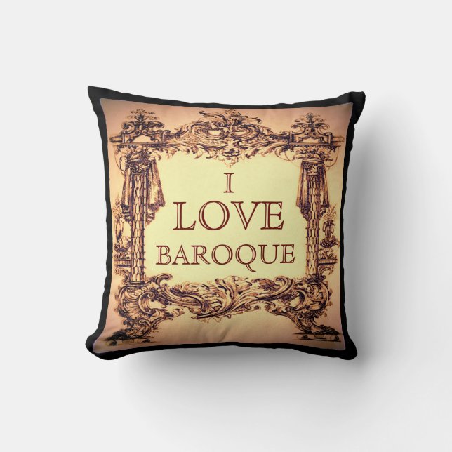 J'aime le coussin baroque de jet (Recto)