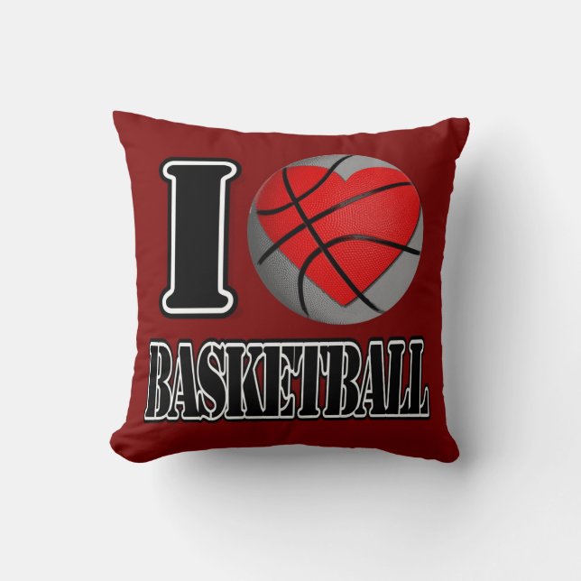 J'aime le Coussin de basket-ball (Recto)