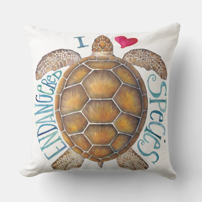 J'aime le coussin d'espèce menacée (Recto)