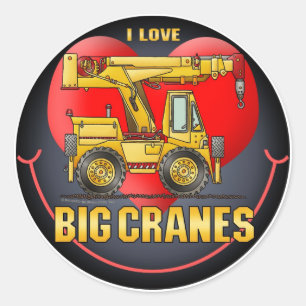 J'aime le grand autocollant d'enfants de grues