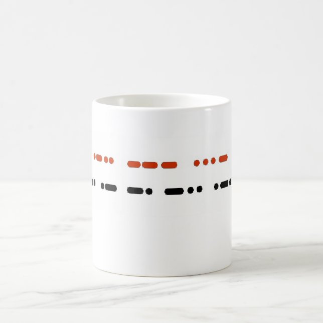 J'AIME LE GRAND-PAPA dans la tasse de code Morse (Centre)