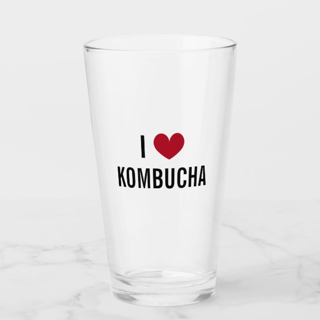 J'aime le kombucha (thé fermenté) verre de boisson (Devant)