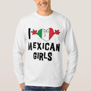 J'aime le long T-shirt de douille de filles