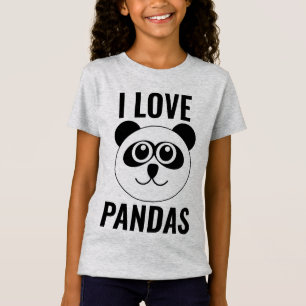 J'AIME LE PANDA PORTE DES ENFANTS FILLES T-SHIRTS