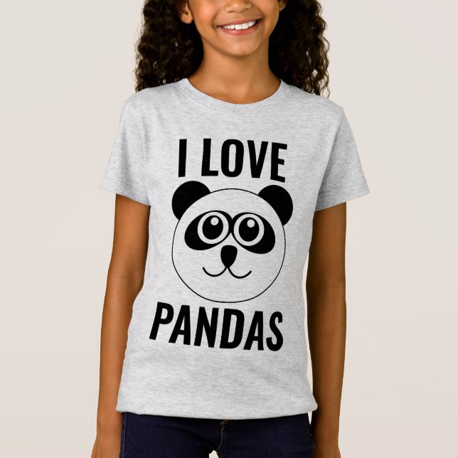 J'AIME LE PANDA PORTE DES ENFANTS FILLES T-SHIRTS (Devant)