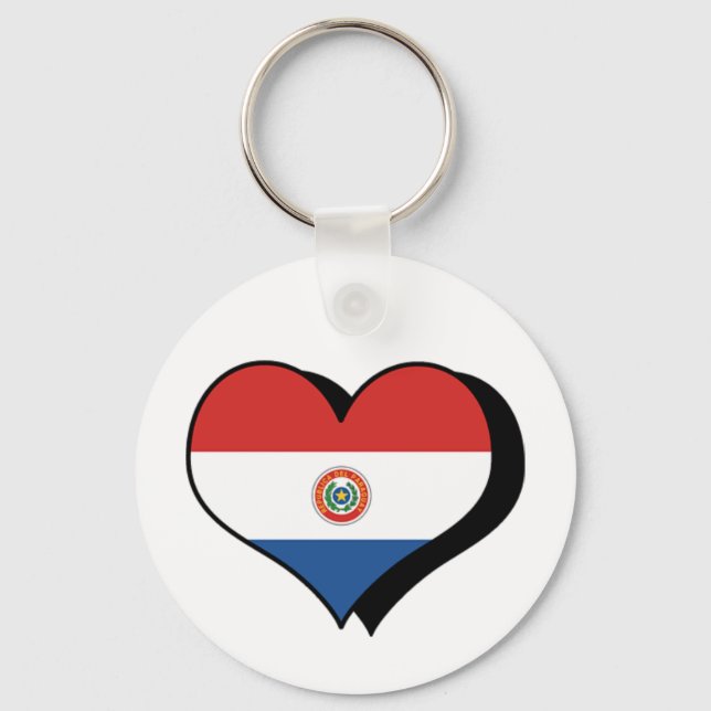 J'aime le Paraguay Porte-clés (Recto)