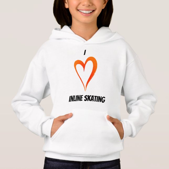 J'aime le patinage en ligne - Sweat - shirt à capu (Devant)