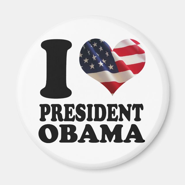 J'aime le président Obama Magnet (Devant)
