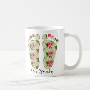 J'aime le reflexologist floral de tasse de pieds
