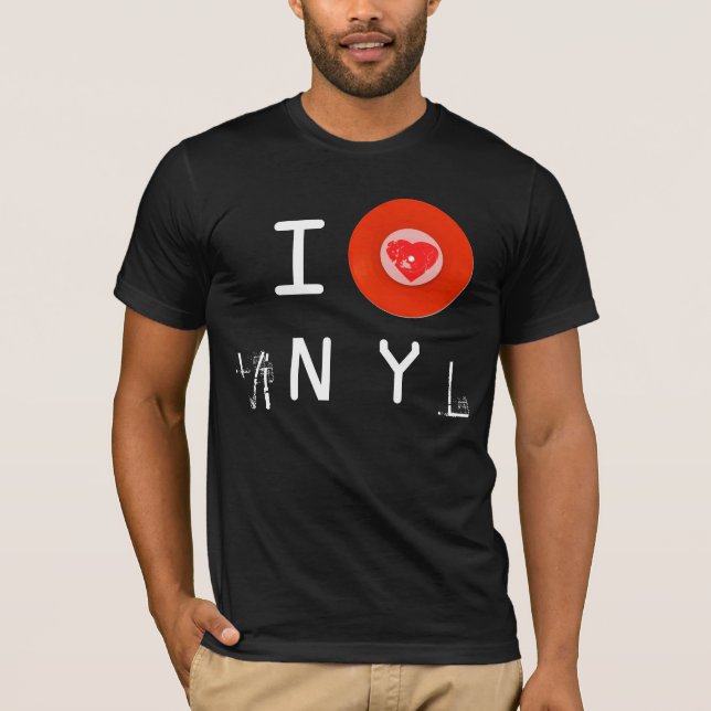 J'AIME LE RÉTRO T-SHIRT DE VINYLE (Devant)