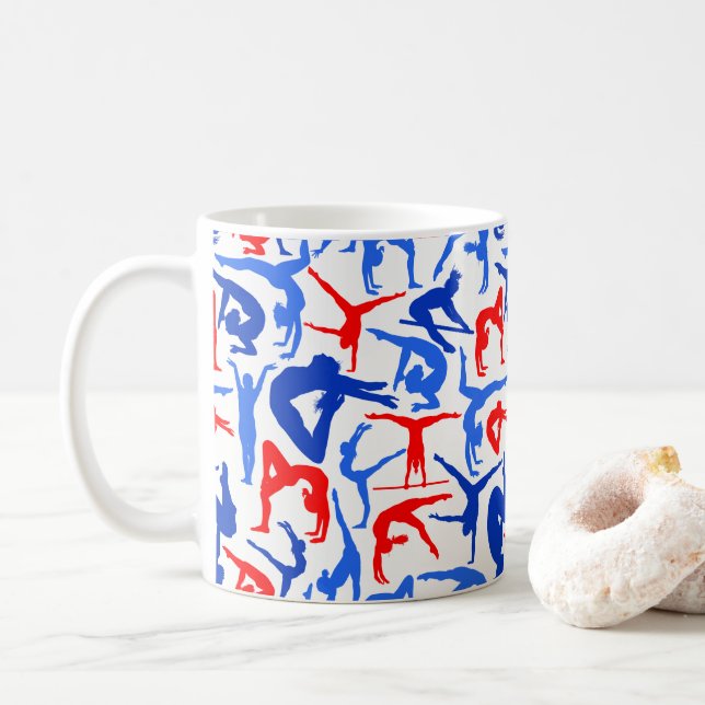 J'AIME le rouge, le blanc et le bleu de tasse de (Avec donut)