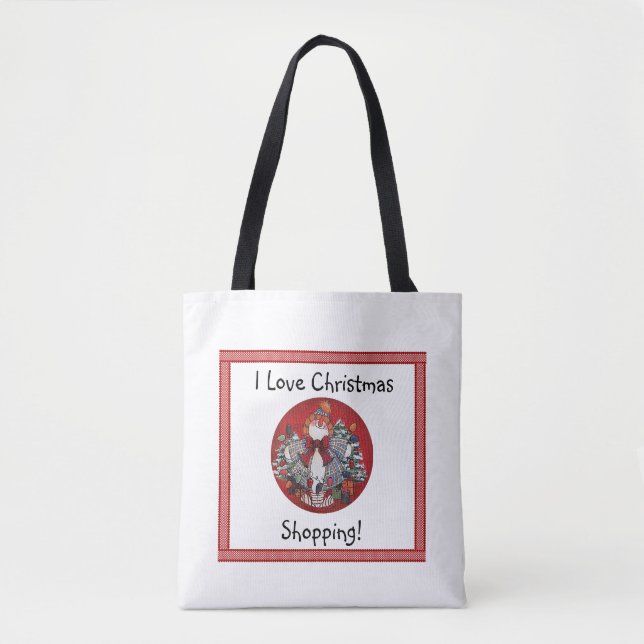 J'aime le sac à provisions de Noël (Devant)