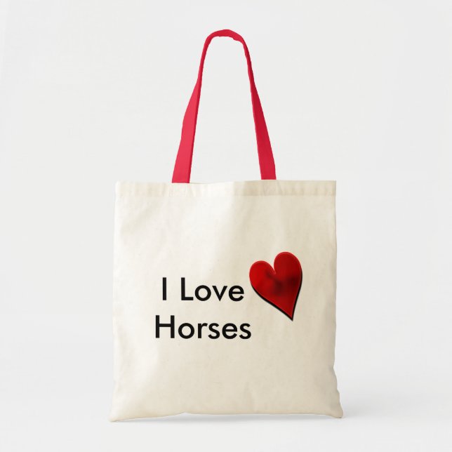 J'aime le sac fourre-tout à chevaux (Devant)