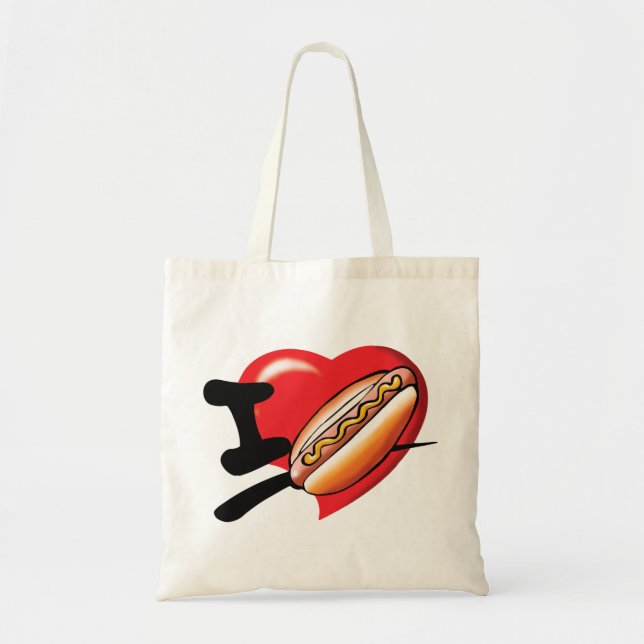 J'aime le sac fourre-tout à hot dogs (Devant)
