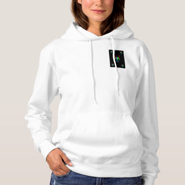 J'aime le sweat - shirt à capuche blanc de la (Devant)