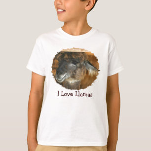 J'aime le T-shirt d'animal de ferme de lamas