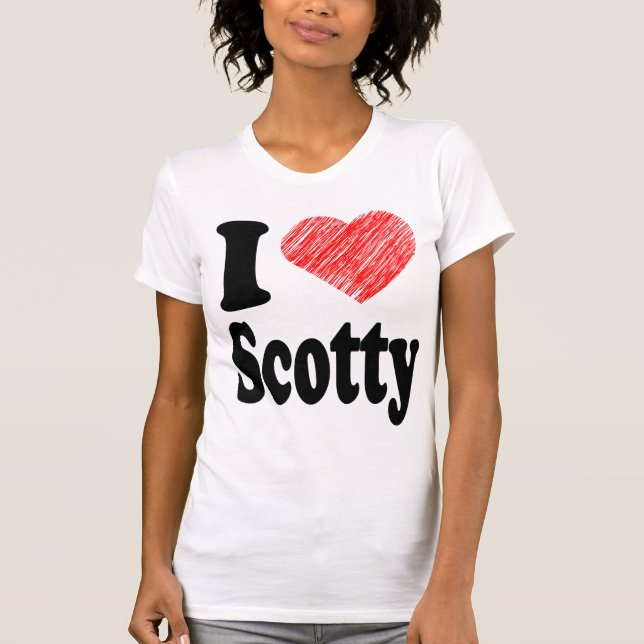 J'aime le T-shirt d'art de coeur de Scotty (pièce (Devant)