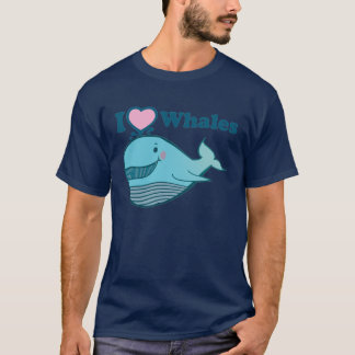 J'aime le T-shirt de baleines - customisé