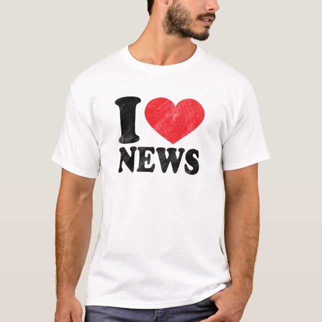J'aime le T-shirt de base de nouvelles (Devant)