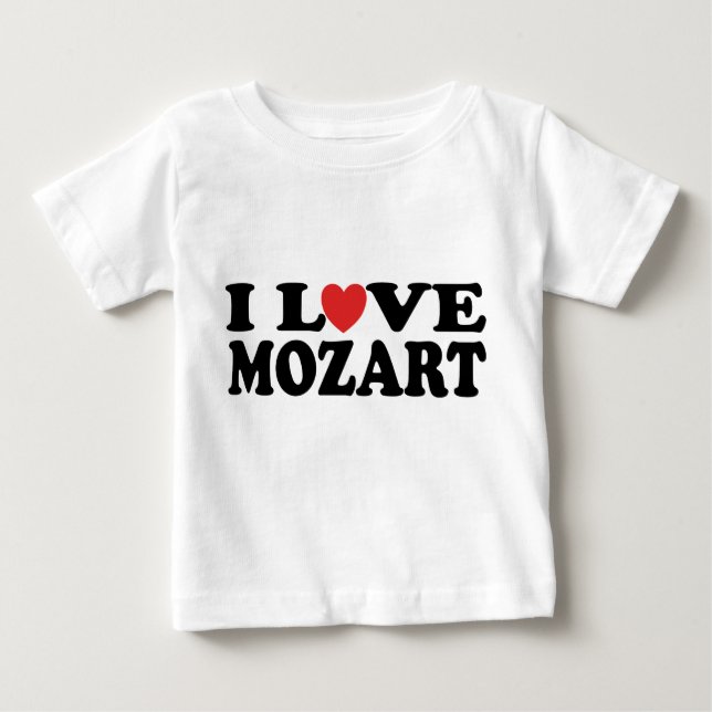 J'aime le T-shirt de bébé de Mozart (Devant)