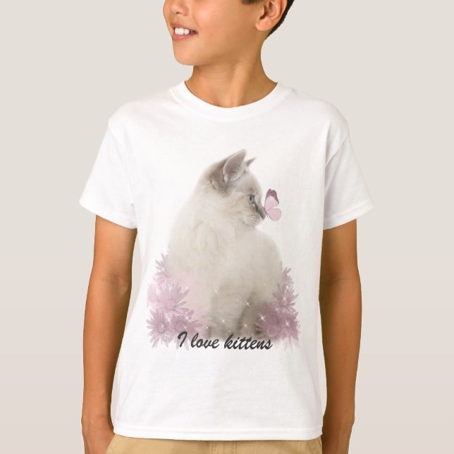 J'aime le T-shirt de chatons (Devant)