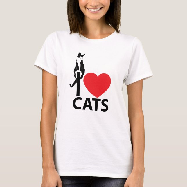 J'aime le T-shirt de chats (Devant)