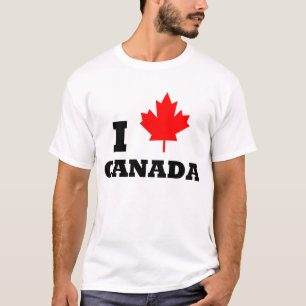 J'aime le T-shirt de feuille d'érable rouge du