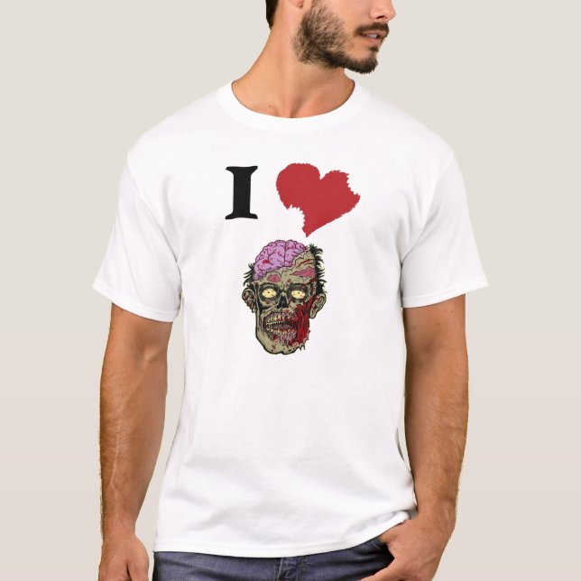 J'AIME LE T-SHIRT DE GRAPHIQUE DE ZOMBIS (Devant)