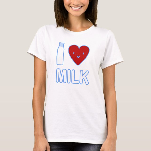 J'aime le T-shirt de lait (Devant)