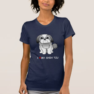 J'aime le T-shirt de mes dames de Shih Tzu (foncé)