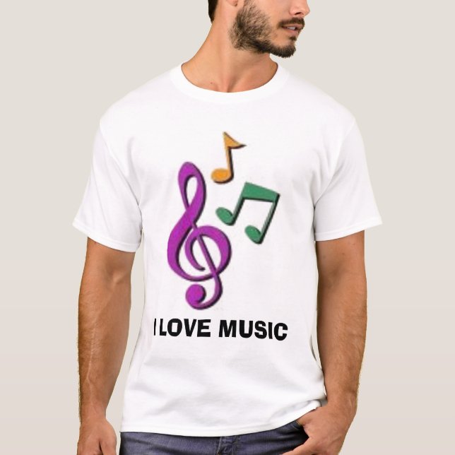 J'aime le T-shirt de musique (Devant)