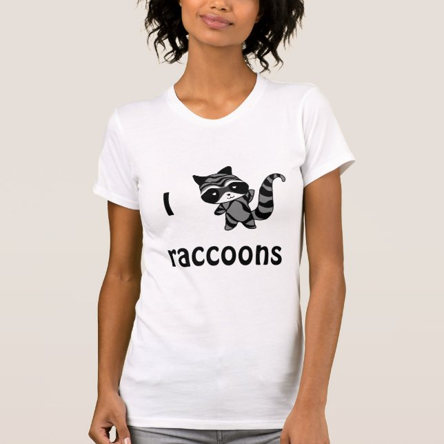 J'aime le T-shirt de raton laveur (Devant)
