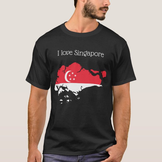 J'aime le T-Shirt de Singapour (Devant)