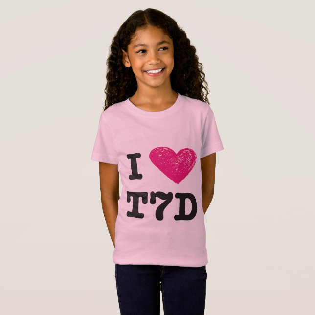 J'aime le T-shirt de t7d (les filles) (Devant entier)