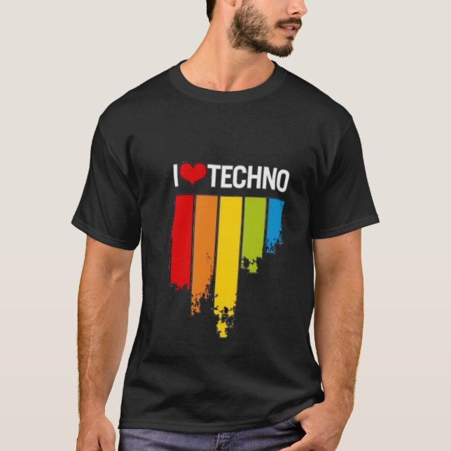 J'aime le T-shirt de techno (Devant)