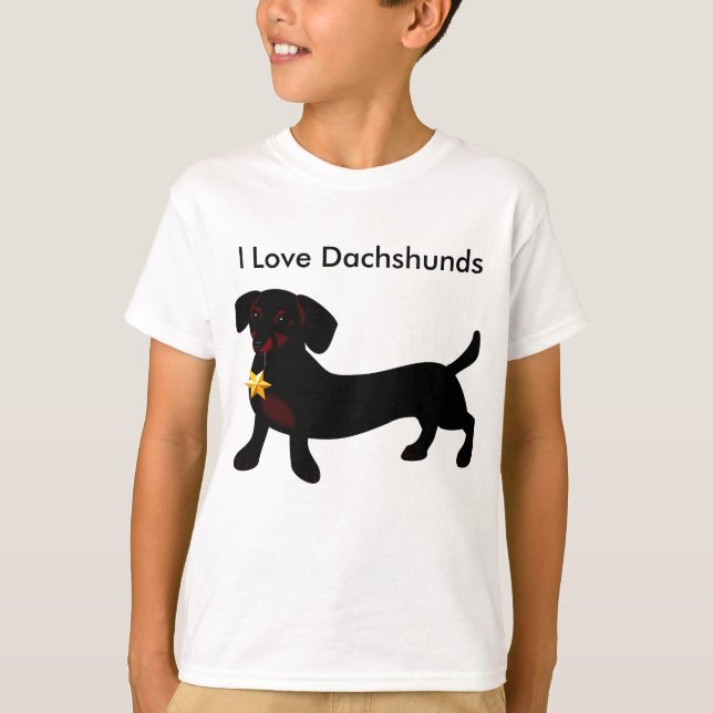J'aime le T-shirt de teckels (Devant)