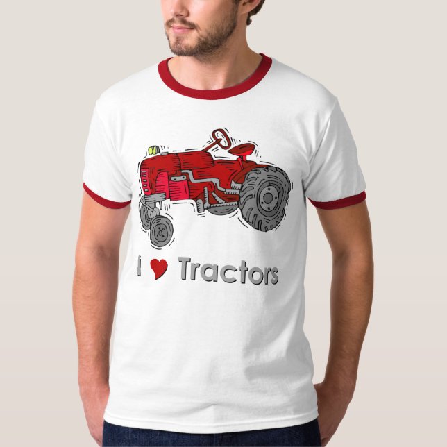 J'aime le T-shirt de tracteurs (Devant)