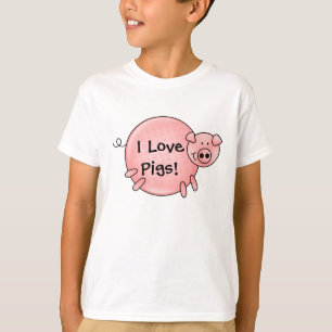 J'aime le T-shirt d'enfants de porcs